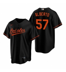 Mens Nike Baltimore Orioles 57 Hanser Alberto Black Alternate Stitched Baseball Jersey