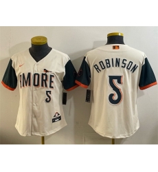 Women Baltimore Orioles 5 Brooks Robinson Natural 2026 City Connect Stadium Stitched Baseball Jersey Women Baltimore Orioles 5 Brooks Robinson Natural 2026 City Connect Stadium Stitched Baseball Jersey