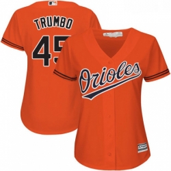 Womens Majestic Baltimore Orioles 45 Mark Trumbo Replica Orange Alternate Cool Base MLB Jersey