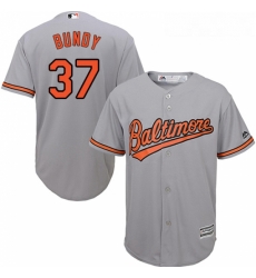 Youth Majestic Baltimore Orioles 37 Dylan Bundy Replica Grey Road Cool Base MLB Jersey