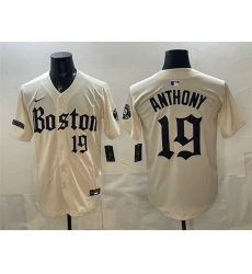Men Boston Red Sox  19 Roman Anthony Cream Gothic Vapor Limited Stitched Baseball Jersey