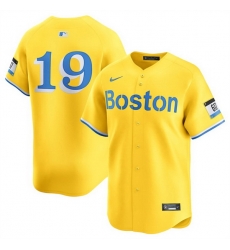 Men Boston Red Sox 19 Roman Anthony Gold City Connect Stitched Baseball Jersey Men Boston Red Sox 19 Roman Anthony Gold City Connect Stitched Baseball Jersey