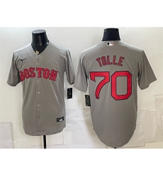 Men Boston Red Sox 70 Payton Tolle Grey Cool Base Stitched Baseball Jersey Men Boston Red Sox 70 Payton Tolle Grey Cool Base Stitched Baseball Jersey