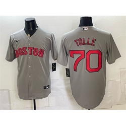 Men Boston Red Sox  70 Payton Tolle Grey Cool Base Stitched Baseball Jersey