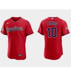 Men Cleveland Guardians 10 Mike Zunino Red Flex Base Stitched Jersey