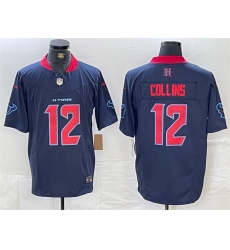 Men Houston Texans 12 Nico Collins Navy 2nd Alternate F U S E Vapor Limited Stitched Footb Men Houston Texans 12 Nico Collins Navy 2nd Alternate F U S E Vapor Limited Stitched Footb