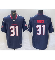 Men Houston Texans 31 Dameon Pierce Navy F U S E  Vapor Limited Stitched Footb