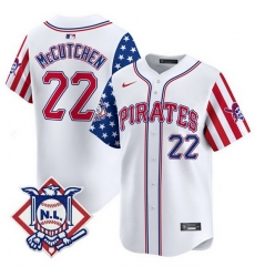 Men Pittsburgh Pirates 22 Andrew McCutchen White 2024 Fourth of July Vapor Limited Stitched Baseball Jersey 