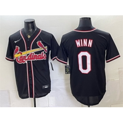 Men St  Louis Cardinals  0 Masyn Winn 2026 Fashion Replica Black Out Stitched Baseball Jersey