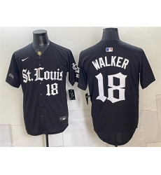 Men St  Louis Cardinals  18 Jordan Walker Black  Gothic Legacy Edition  Vapor Premier Limited Stitched Baseball Jersey