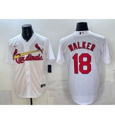 Men St Louis Cardinals 18 Jordan Walker White Home Stitched Baseball Jersey Men St Louis Cardinals 18 Jordan Walker White Home Stitched Baseball Jersey