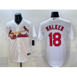 Men St  Louis Cardinals  18 Jordan Walker White Home Stitched Baseball Jersey