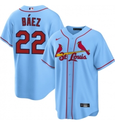 Men St  Louis Cardinals  22 Joshua Baez Blue Cool Base Stitched Baseball Jersey