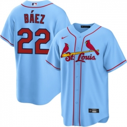Men St  Louis Cardinals  22 Joshua Baez Blue Cool Base Stitched Baseball Jersey