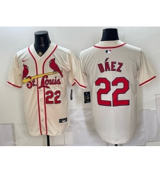 Men St  Louis Cardinals  22 Joshua Baez Cream Limited Stitched Baseball Jersey
