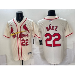 Men St  Louis Cardinals  22 Joshua Baez Cream Limited Stitched Baseball Jersey