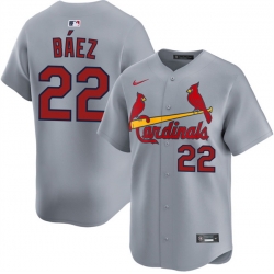 Men St  Louis Cardinals  22 Joshua Baez Grey 2024 Away Limited Stitched Baseball Jersey