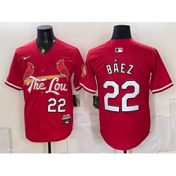 Men St  Louis Cardinals  22 Joshua Baez Red 2024 City Connect Stitched Baseball Jersey