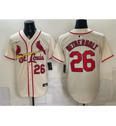 Men St  Louis Cardinals  26 JJ Wetherholt Cream Limited Stitched Baseball Jersey