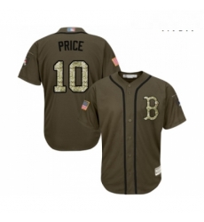 Mens Boston Red Sox 10 David Price Authentic Green Salute to Service Baseball Jersey