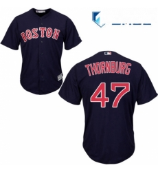 Mens Majestic Boston Red Sox 47 Tyler Thornburg Replica Navy Blue Alternate Road Cool Base MLB Jersey