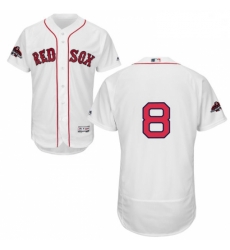 Mens Majestic Boston Red Sox 8 Carl Yastrzemski White Home Flex Base Authentic Collection 2018 World Series Jersey