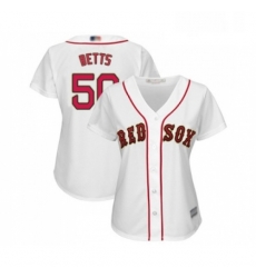 Womens Boston Red Sox 50 Mookie Betts Authentic White 2019 Gold Program Cool Base Baseball Jersey