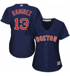 Womens Majestic Boston Red Sox 13 Hanley Ramirez Authentic Navy Blue Alternate Road MLB Jersey