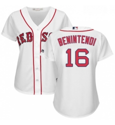 Womens Majestic Boston Red Sox 16 Andrew Benintendi Replica White Home MLB Jersey