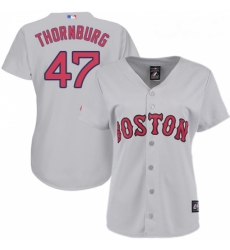 Womens Majestic Boston Red Sox 47 Tyler Thornburg Replica Grey Road MLB Jersey