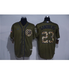 Cubs 23 Ryne Sandberg Olive 2020 Nike Cool Base Jersey