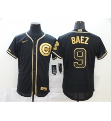 Cubs 9 Javier Baez Black Gold Nike Flexbase Jersey