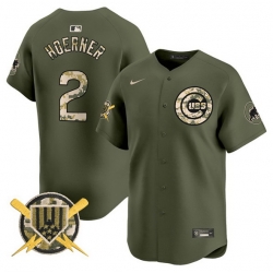 Men Chicago Cubs 2 Nico Hoerner Green Armed Forces Day Vapor Limited Stitched Baseball Jersey