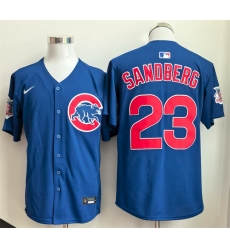 Men Chicago Cubs 23 Ryne Sandberg Royal Limited Stitched Baseball Jersey