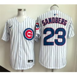 Men Chicago Cubs 23 Ryne Sandberg White Limited Stitched Baseball Jersey
