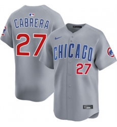 Men Chicago Cubs 27 Edward Cabrera Grey 2026 Limited Stitched Baseball Jersey Men Chicago Cubs 27 Edward Cabrera Grey 2026 Limited Stitched Baseball Jersey