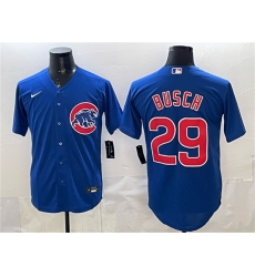 Men Chicago Cubs 29 Michael Busch Royal Cool Base Stitched Baseball Jersey Men Chicago Cubs 29 Michael Busch Royal Cool Base Stitched Baseball Jersey