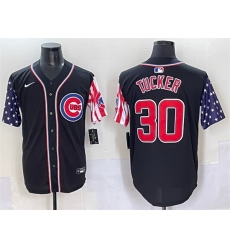 Men Chicago Cubs 30 Kyle Tucker Black 2025 Independence Day Vapor Premier Limited Stitched Baseball Jersey