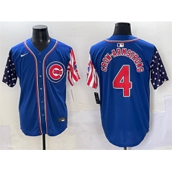 Men Chicago Cubs 4 Pete Crow Armstrong Royal 2025 Independence Day Vapor Premier Limited Stitched Baseball Jersey