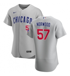 Men Chicago Cubs 57 James Norwood Men Nike Gray Road 2020 Flex Base Team Jersey