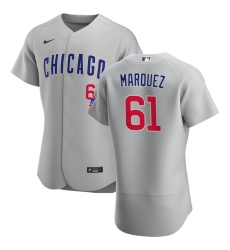 Men Chicago Cubs 61 Brailyn Marquez Men Nike Gray Road 2020 Flex Base Team Jersey