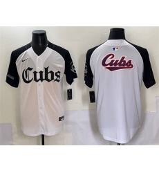 Men Chicago Cubs Team Big Logo White Black  27Gothic North Side Edition 27 Vapor Premier Limited Stitched Baseball Jersey