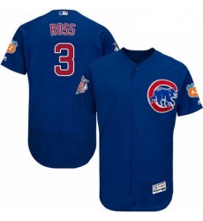 Mens Majestic Chicago Cubs 3 David Ross Royal Blue Alternate Flexbase Authentic Collection MLB Jersey