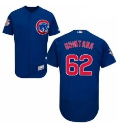 Mens Majestic Chicago Cubs 62 Jose Quintana Royal Blue Alternate Flexbase Authentic Collection MLB Jersey