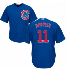 Youth Majestic Chicago Cubs 11 Yu Darvish Authentic Royal Blue Alternate Cool Base MLB Jersey 