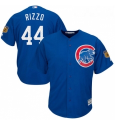 Youth Majestic Chicago Cubs 44 Anthony Rizzo Authentic Royal Blue 2017 Spring Training Cool Base MLB Jersey