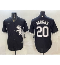Men Chicago White Sox 20 Miguel Vargas Black Stitched Baseball Jersey Men Chicago White Sox 20 Miguel Vargas Black Stitched Baseball Jersey
