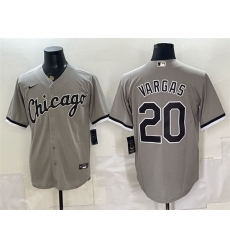 Men Chicago White Sox  20 Miguel Vargas Grey Stitched Baseball Jersey