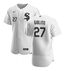 Men Chicago White Sox 27 Lucas Giolito Men Nike White Home 2020 Flex Base Player MLB Jersey