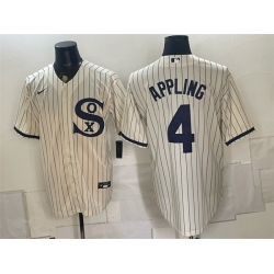 Men Chicago White Sox  4 Luke Appling Cream Cool Base Stitched Baseball Jersey